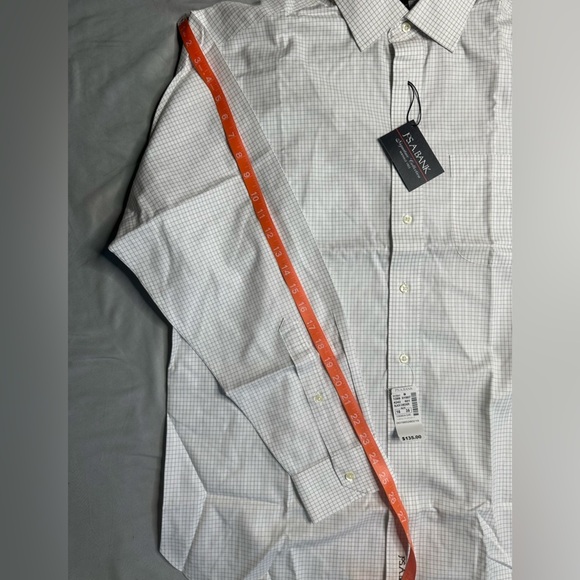 Jos. A. Bank White and Gray Checkered Dress Shirt Signature Collection. - Picture 10 of 11